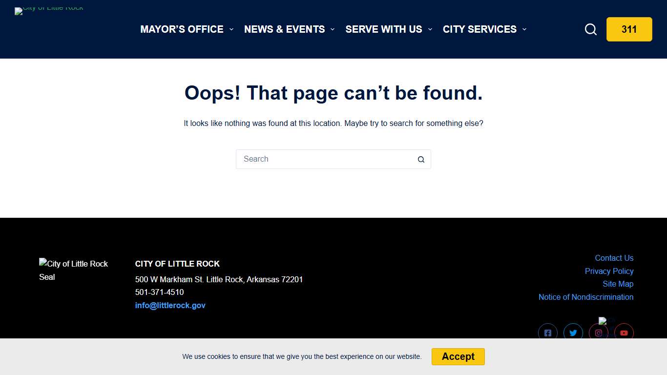 Page not found - City of Little Rock